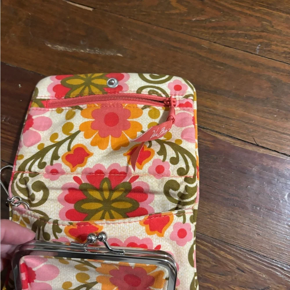 Vera Bradley Floral Quilted Wristlet in Pink, Orange, Yellow, Olive - Picture 2 of 4